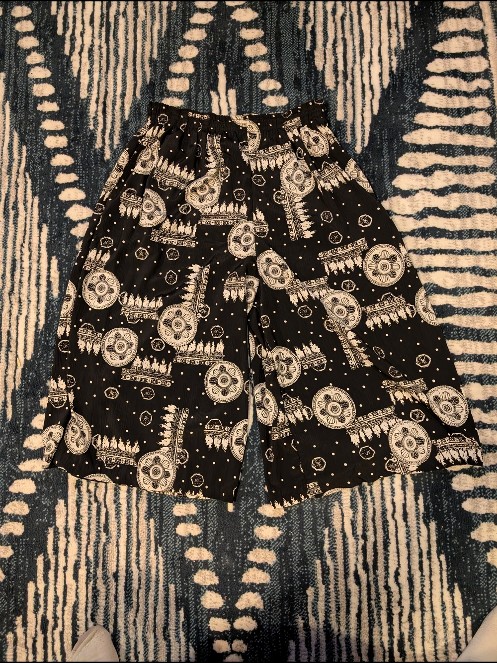 Alfred Dunner Black Bottoms with White Mandala Print